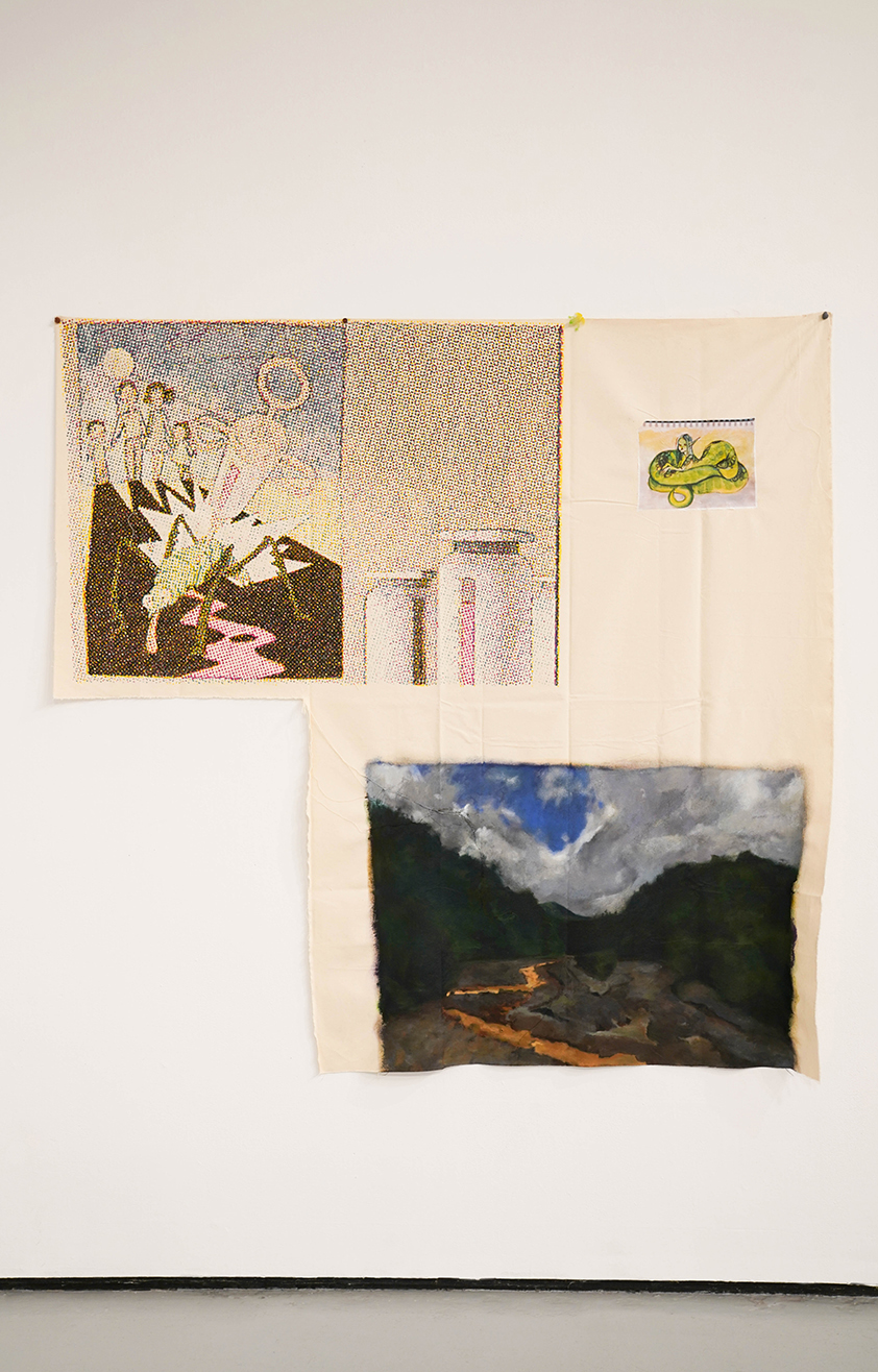 <span class='aN'>Tamen Pérez, </span><i>Venganza Mitológica</i><br>2020, acrylic transfer and paint on canvas, 80 × 72″