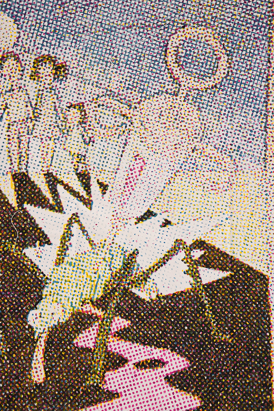 <span class='aN'>Tamen Pérez, </span><i>Venganza Mitológica</i><br>2020, acrylic transfer and paint on canvas, 80 × 72″