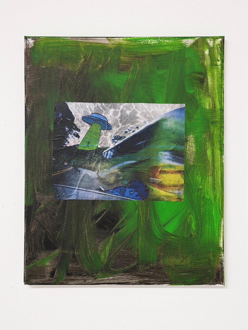<span class='aN'>Tamen Pérez, </span><i>De camino a Guápiles</i><br>2020, acrylic transfer and paint on canvas, 18 × 24″